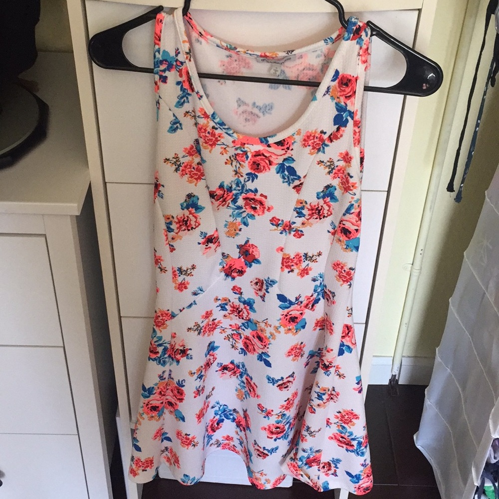 Colorful floral skater dress